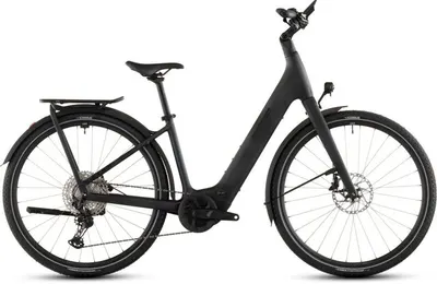 Cube KATHMANDU HYBRID C:62 SLX 400X LIQUIDBLACK/BLUEDUS 12 versnellingen met Schijfrem met hydraulische bediening
